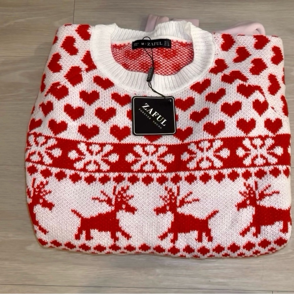 Zaful Festive Red and White Sweater